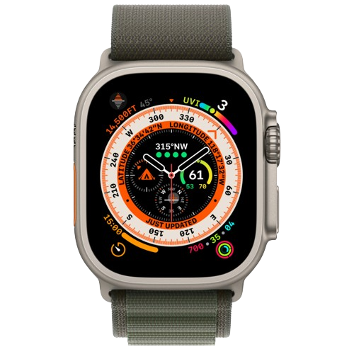 Apple Watch ULTRA 49mm LTE Titanium Case with Green Alpine Loop